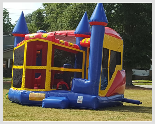 5 in 1 combo castle for rent in Clayton, NC.  Johnston county inflatable rental. 