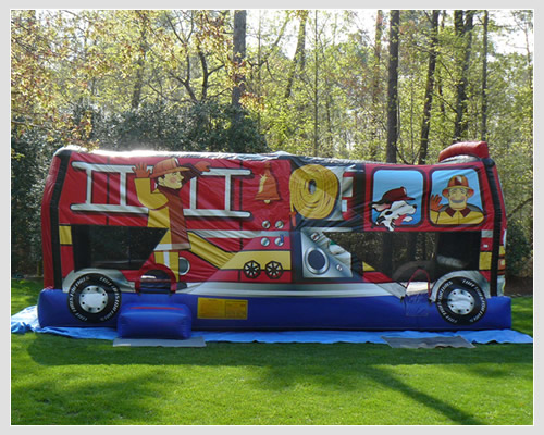Fire truck combo. Bounce house rental Clayton, NC. Inflatables for rent in Johnston County, NC. 